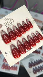 Red french tip cat eye