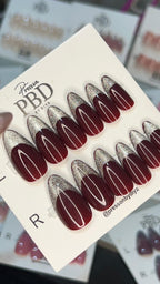 Maroon French Tip Cat Eye