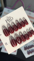 Maroon French Tip Cat Eye