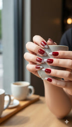 Red french tip cat eye